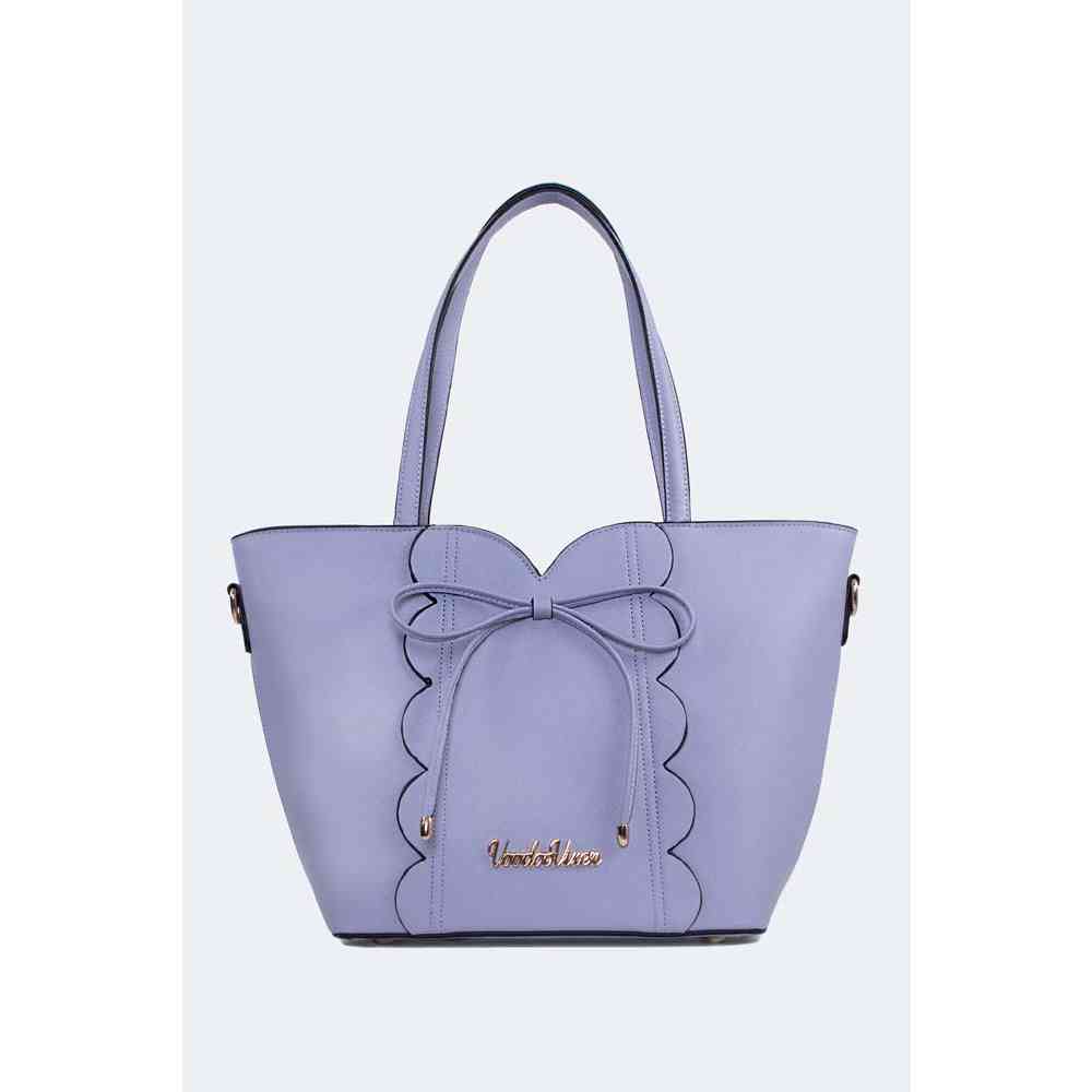 Voodoo Vixen - Bow Front Scalloped Tote bag - Purple